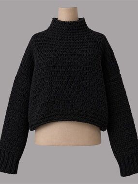 Free People Chunky Knit Cropped Turtleneck Sweater